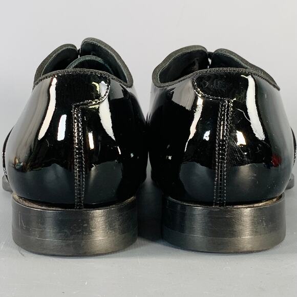 SUITSUPPLY Size 8.5 Black Patent Leather Tuxedo Oxford Lace-Up Shoes main image 4